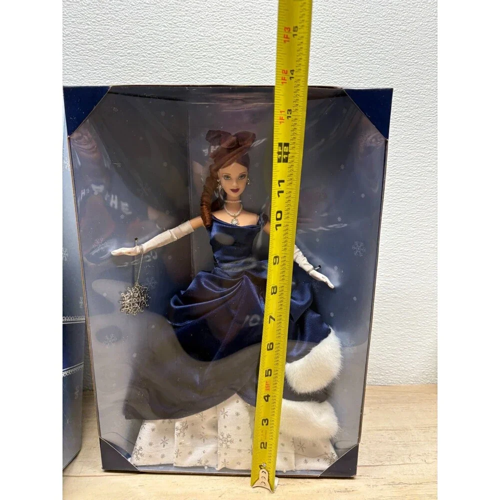 Vtg 2001 Mattel Holiday Treasures Barbie Doll Midnight Blue Gown Limited Edition